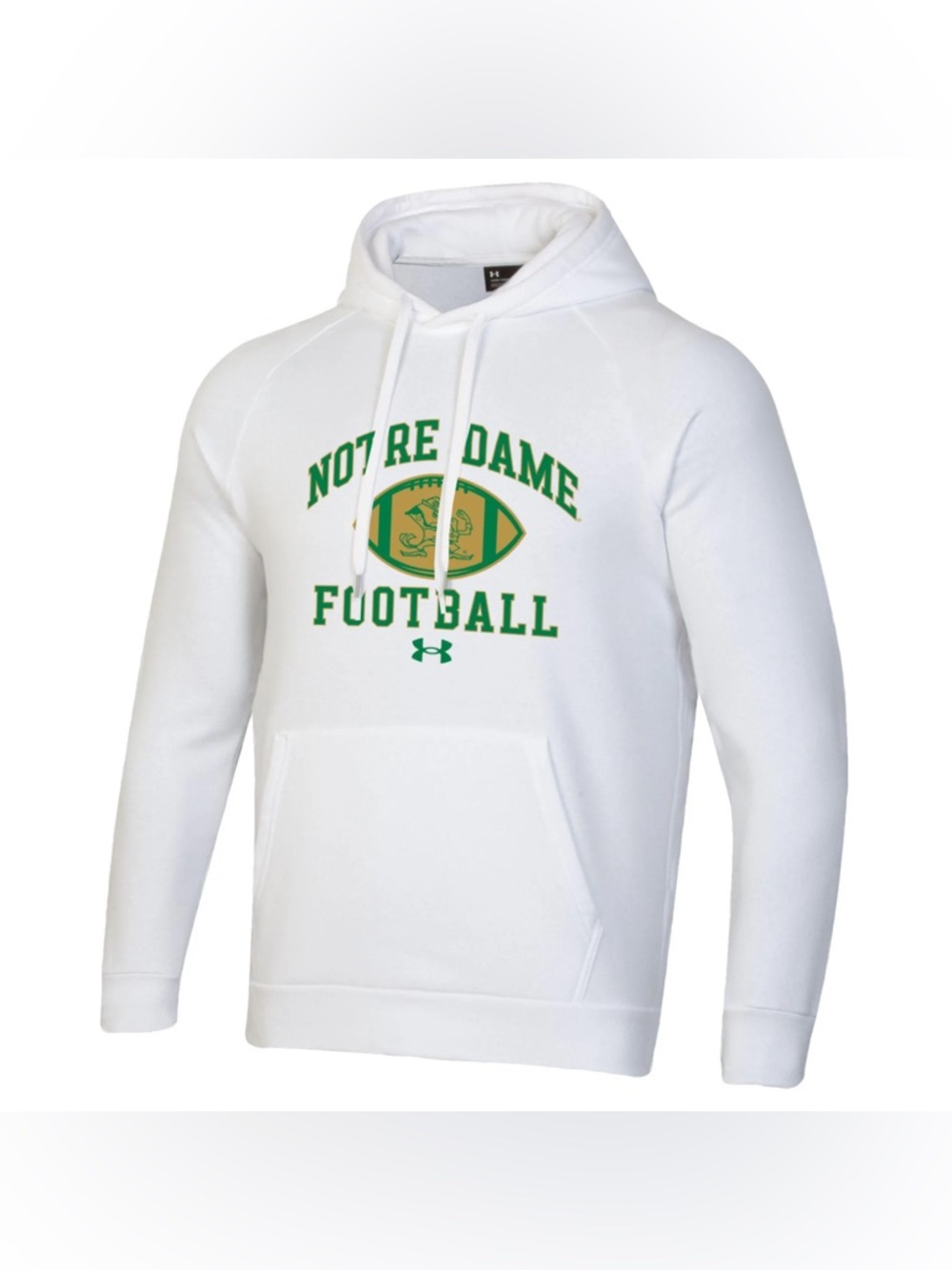Mens Under Armour wht Notre Dame Fighting Irish Coach Freeman 24 Rival Hoodie L
